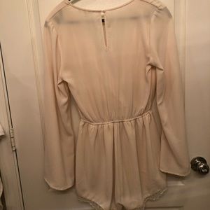 Cream Long Sleeve Romper